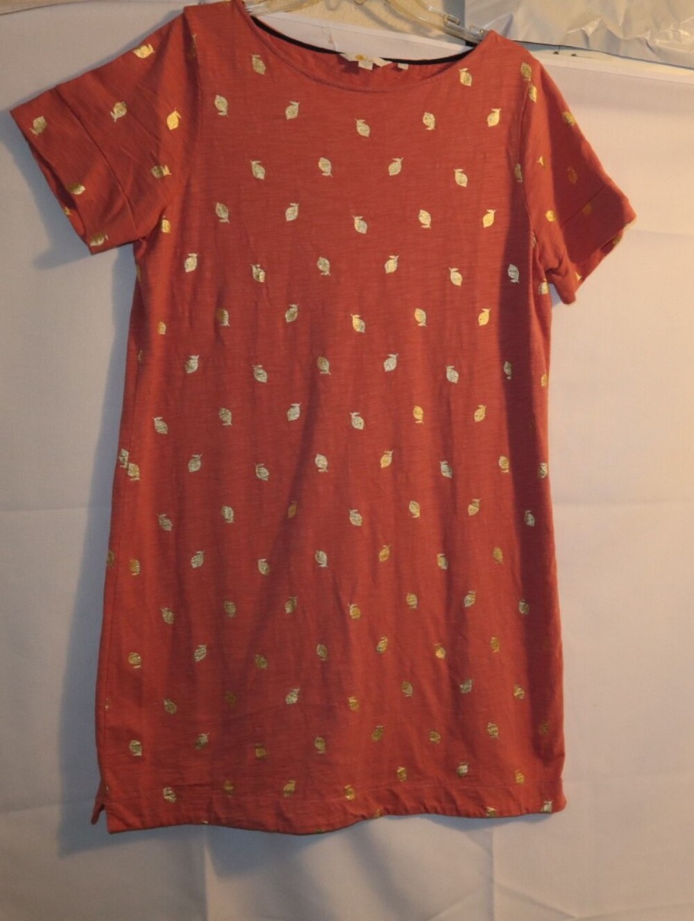 Boden Paulina Jersey Pineapple Shirt Dress coral pink color Size 14R - Picture 4 of 11
